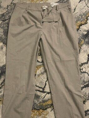 H&M Women's Grey and Cream Trousers